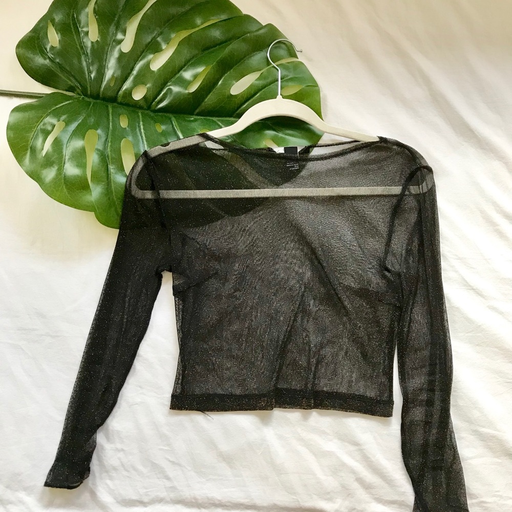 Sheer gold glitter top